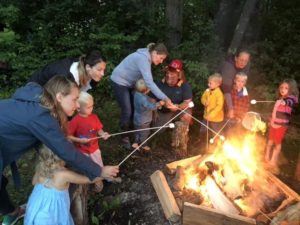 Campers and marshmallows